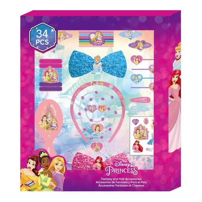 Conjunto de Bijuteria e Cabelo Disney Princess 34 Peças