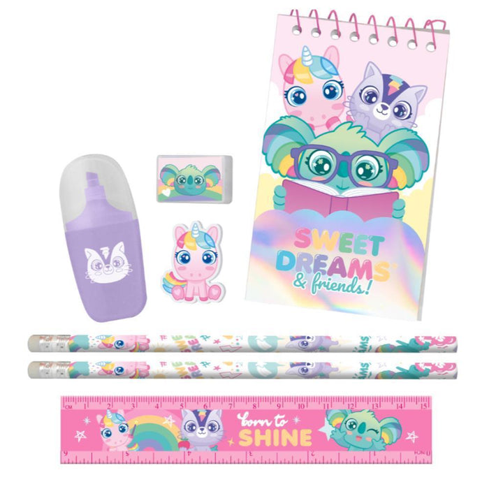 Conjunto de Papelaria com Estojo Sweet Dreams 7 Peças