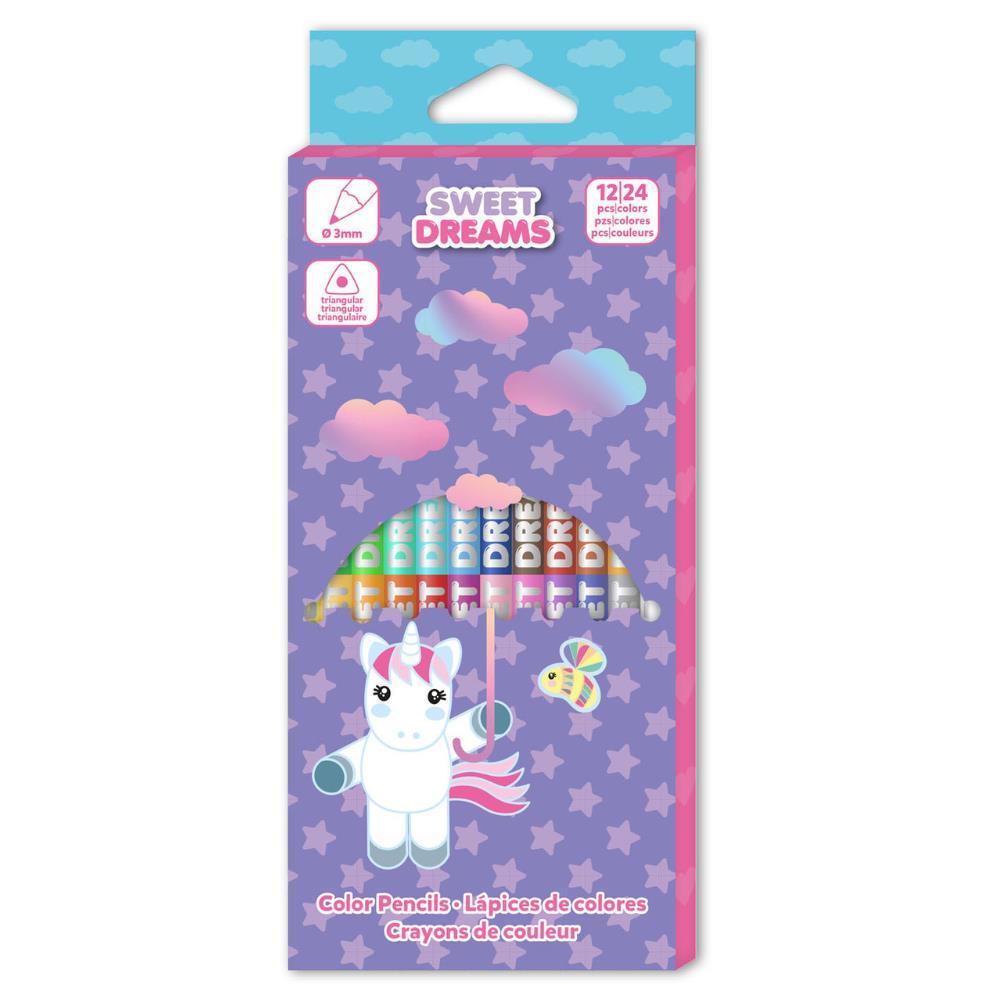 12 Sweet Dreams Double-Ended Colored Pencils