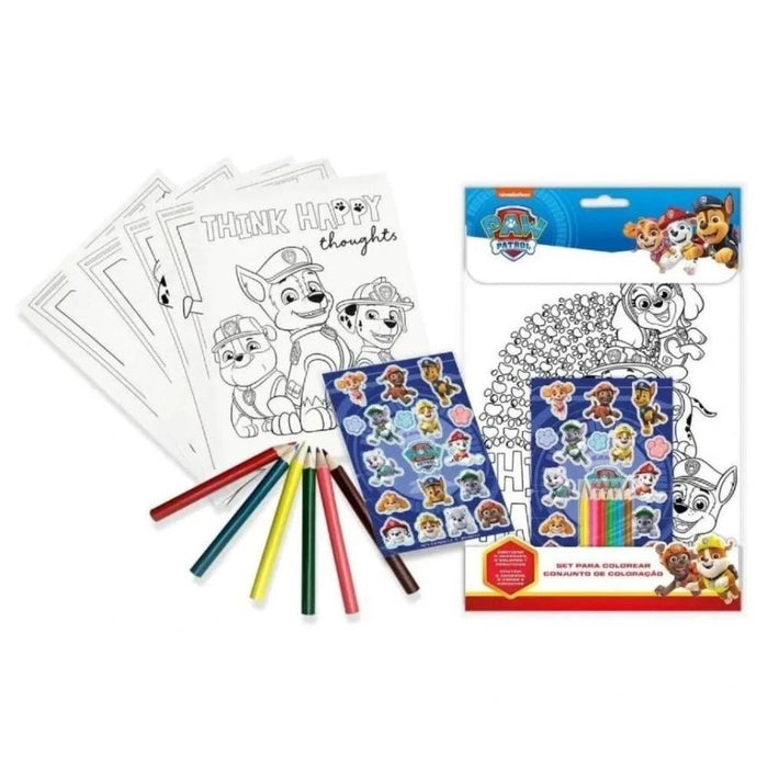 Conjunto de Colorir com Lápis e Autocolantes Patrulha Pata