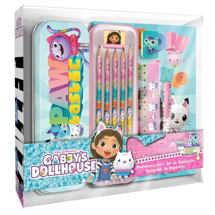 Conjunto de Papelaria com Estojo em Metal Gabby´s Dollhouse
