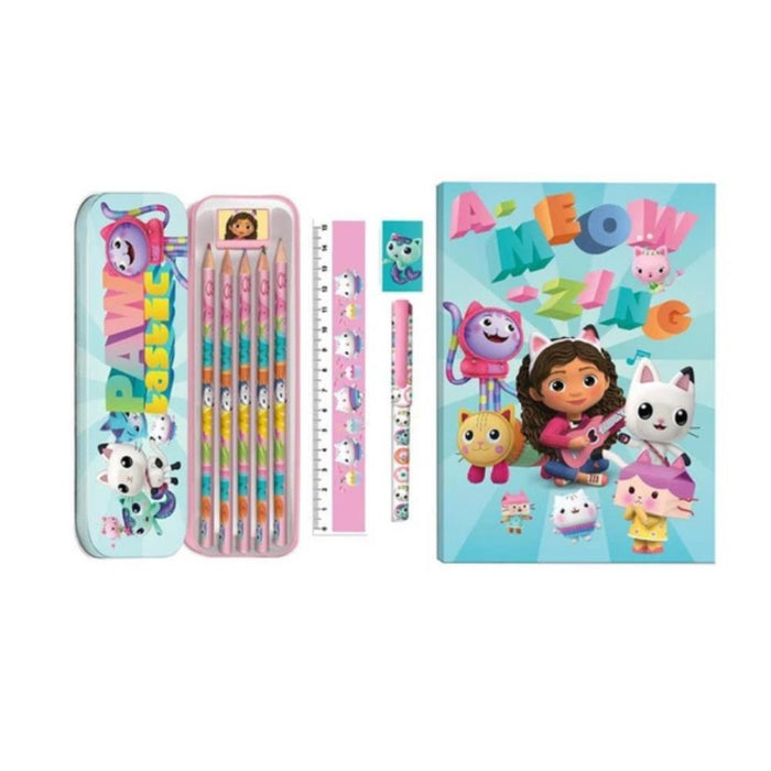 Conjunto de Papelaria com Estojo em Metal Gabby´s Dollhouse
