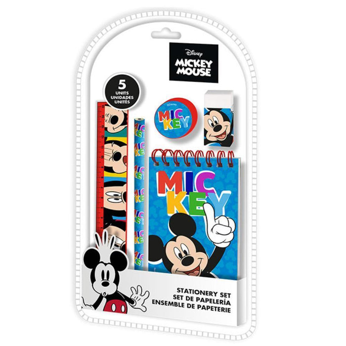 Conjunto de Papelaria Disney Mickey Mouse 5 Peças