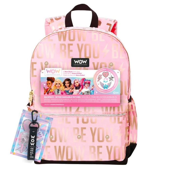 Mochila com Patches Wow Generation 40cm