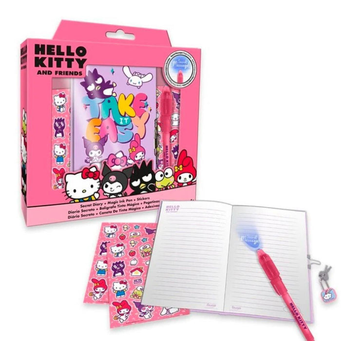 Diário com Caneta Mágica Luz UV Hello Kity