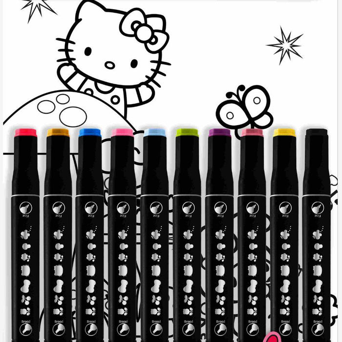 Conjunto de Colorir por Números com 10 Canetas Hello Kitty