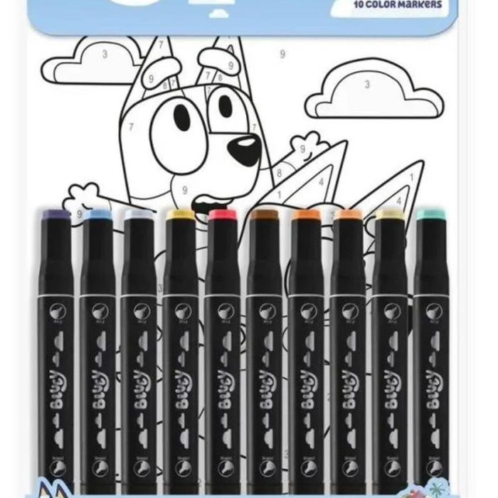 Conjunto de Colorir por Números com 10 Canetas Bluey