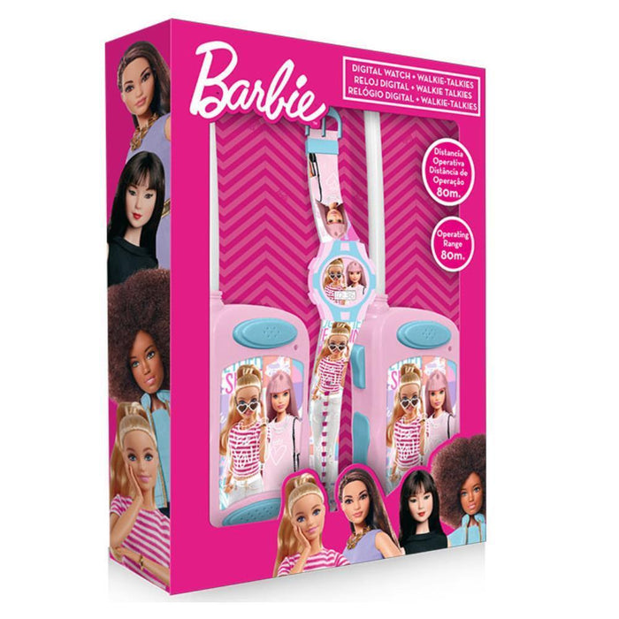 Conjunto Relógio Digital + 2 Walkie Talkies Barbie