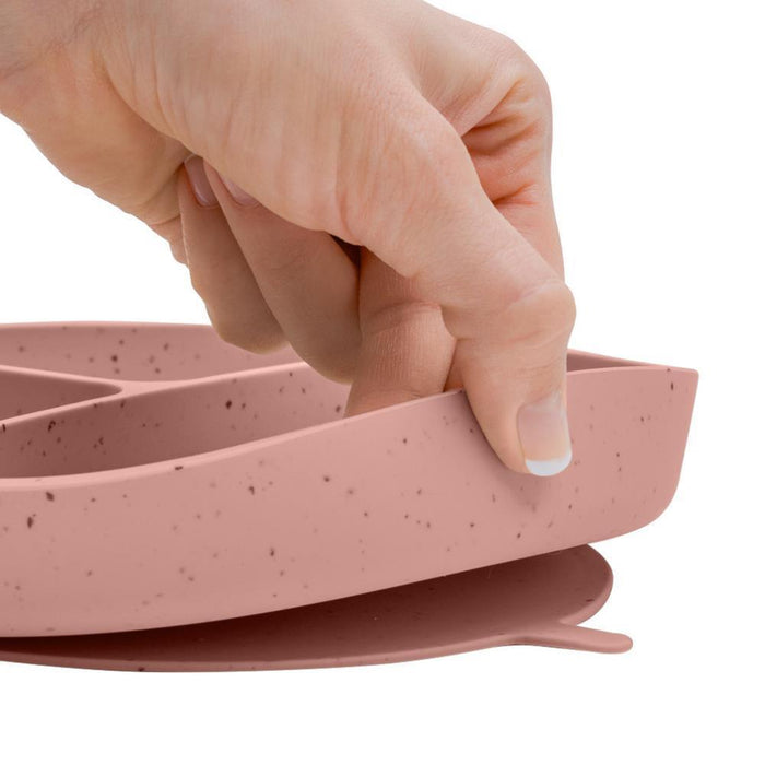 Plato dividido de silicona Kikkaboo Blush Platinum con ventosa