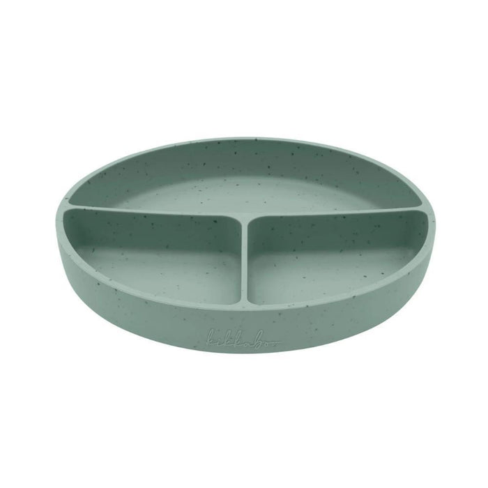 Prato com Divisórias e Ventosa em Platinum Silicone Kikkaboo Sage
