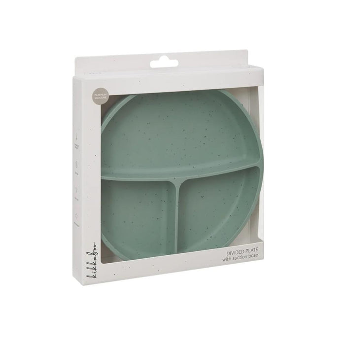 Prato com Divisórias e Ventosa em Platinum Silicone Kikkaboo Sage