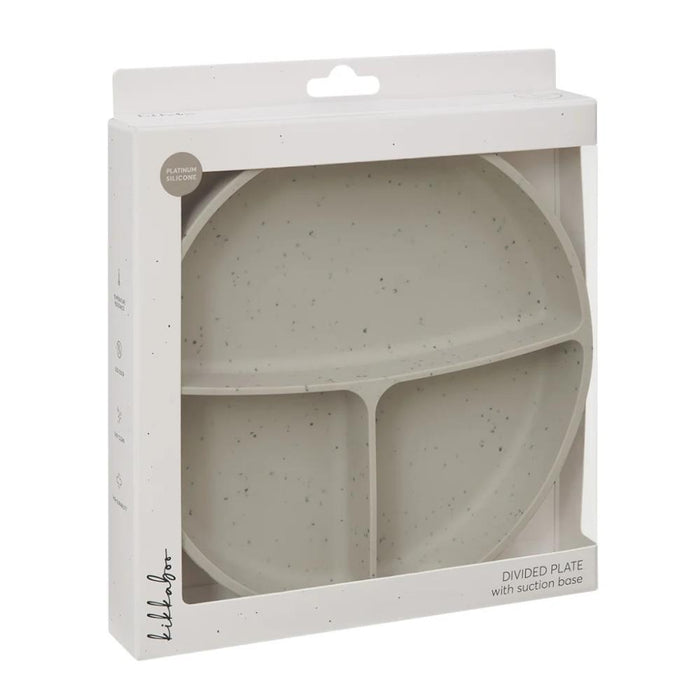 Prato com Divisórias e Ventosa em Platinum Silicone Kikkaboo Sand