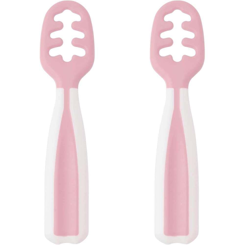 2 Kiokids Pink and White Pre-Spoons
