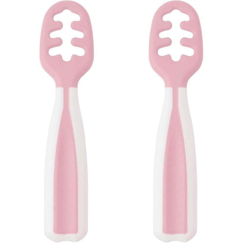 2 Pré-Colheres Kiokids Rosa e Branco