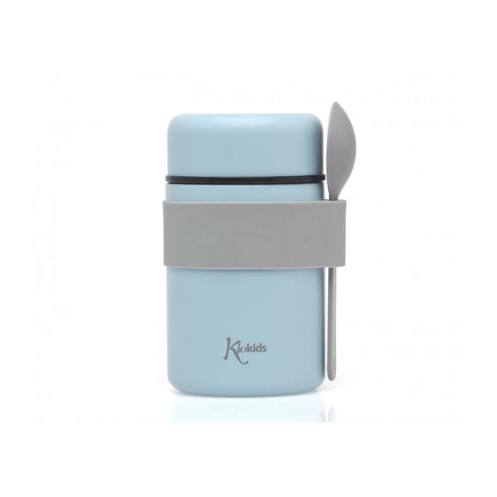 Stainless Steel Food Jar with Spoon Kiokids Blue