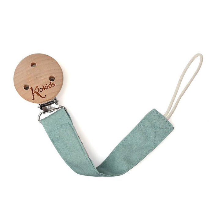 Corrente para Chupeta em Tecido com Clip em Madeira Kiokids Sage