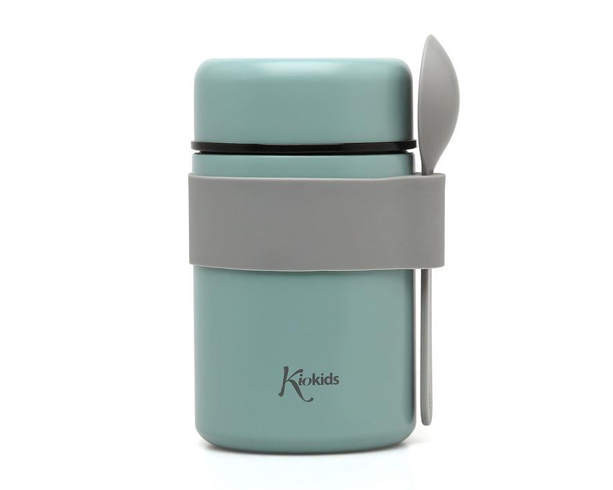 Kiokids Stainless Steel Food Jar with Spoon Sage
