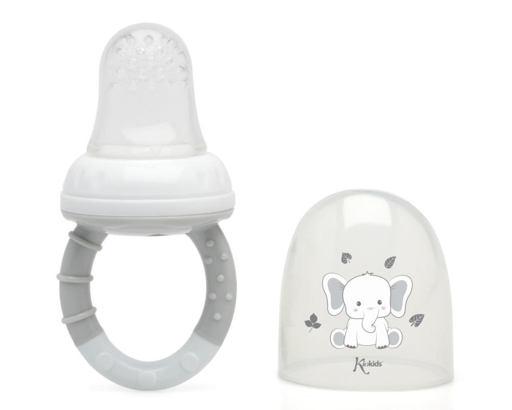 Dispensador de alimentos con tapa de elefante gris
