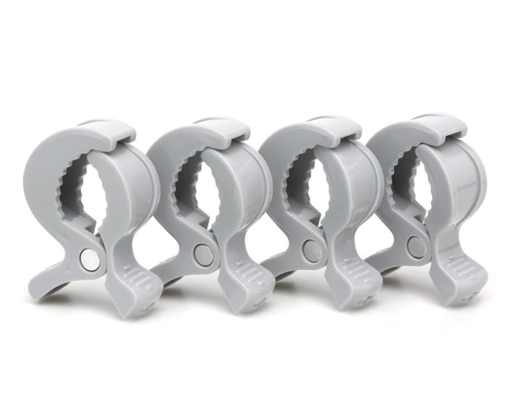 Set of 4 Muslin Clips Kiokids Grey