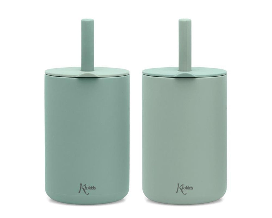 2 Copos com Palhinha em Silicone Sage 180 ml