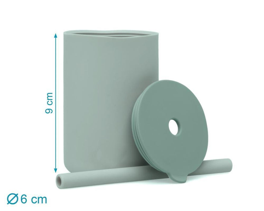 2 Cups with Silicone Straw Sage 180 ml