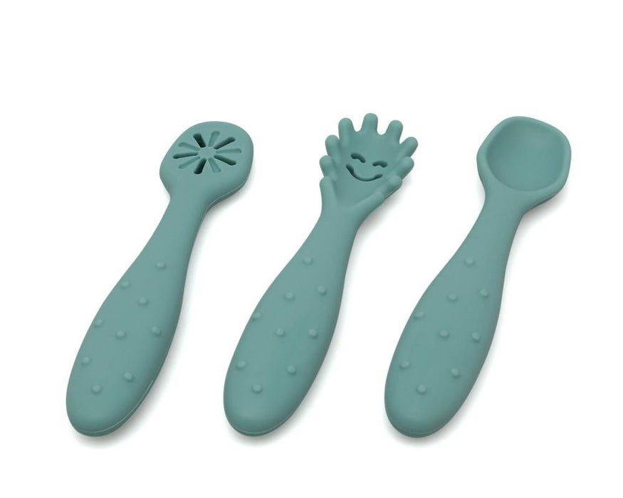 Conjunto de 3 Talheres de Aprendizagem em Silicone Sage