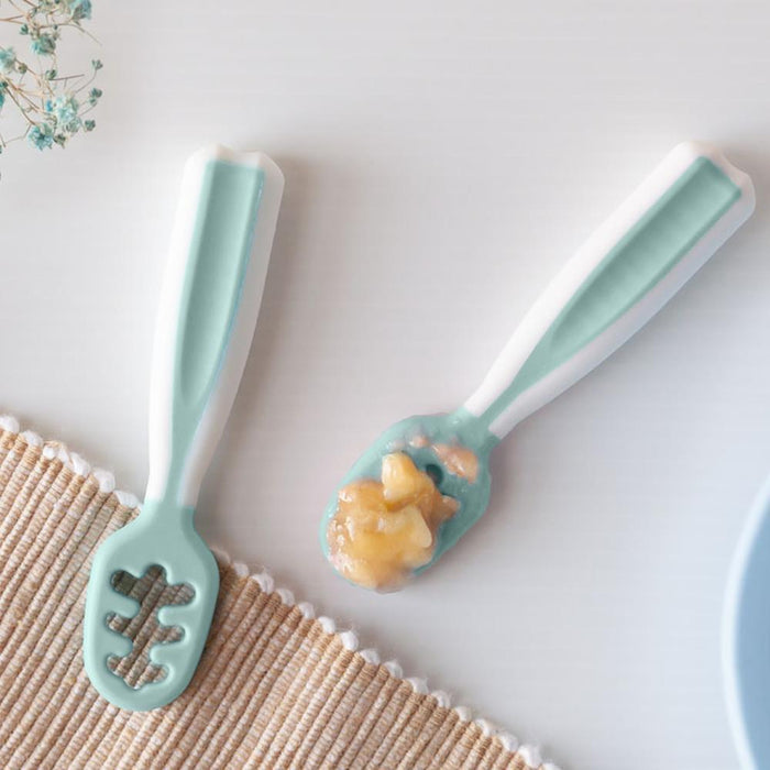 2 Pré-Colheres Kiokids Sage/Branco