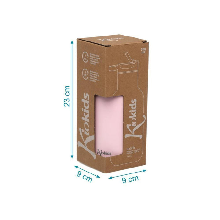 Garrafa Térmica em Inox KioKids Rosa 350 ml