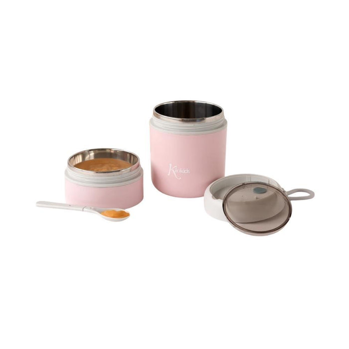 Termo de Sólidos em Inox com Colher KioKids Rosa 710 ml