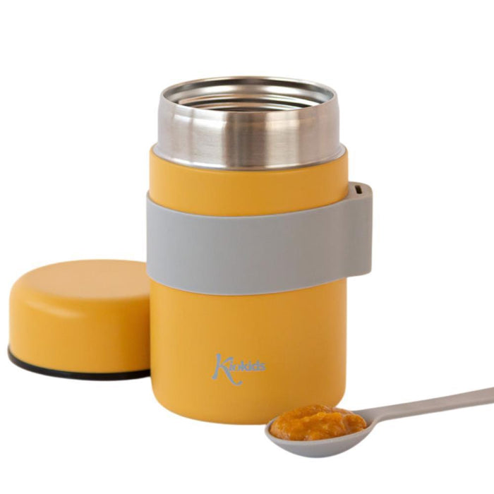 Termo em Inox para Sólidos com Colher Kiokids Mostarda 500ml
