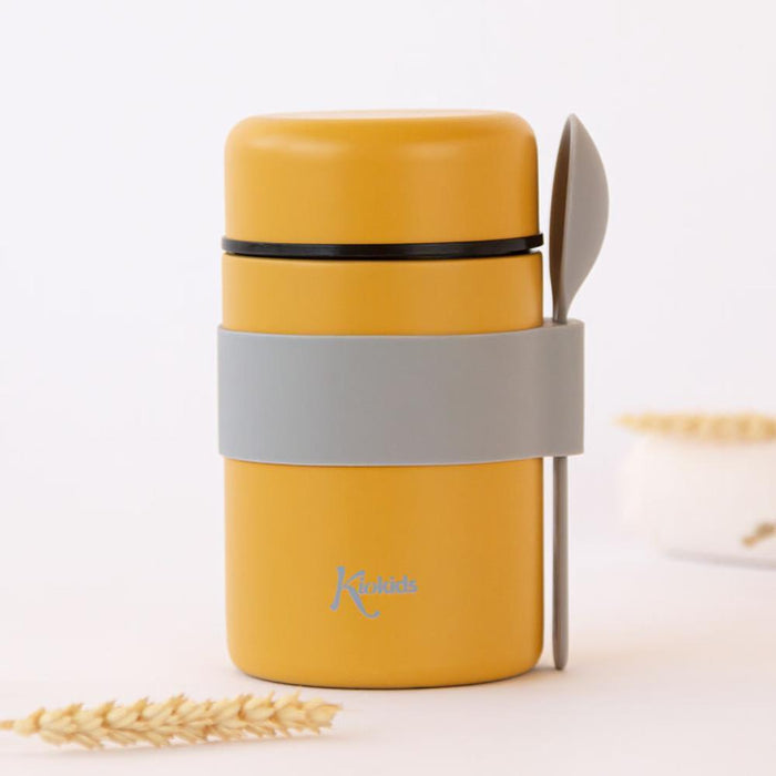 Termo em Inox para Sólidos com Colher Kiokids Mostarda 500ml