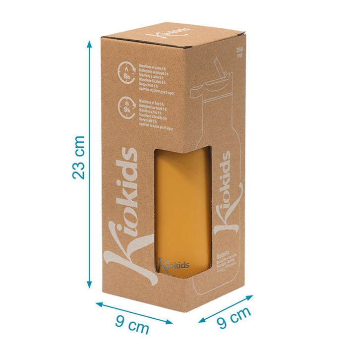 Garrafa Térmica em Inox Kiokids Mostarda 350ml
