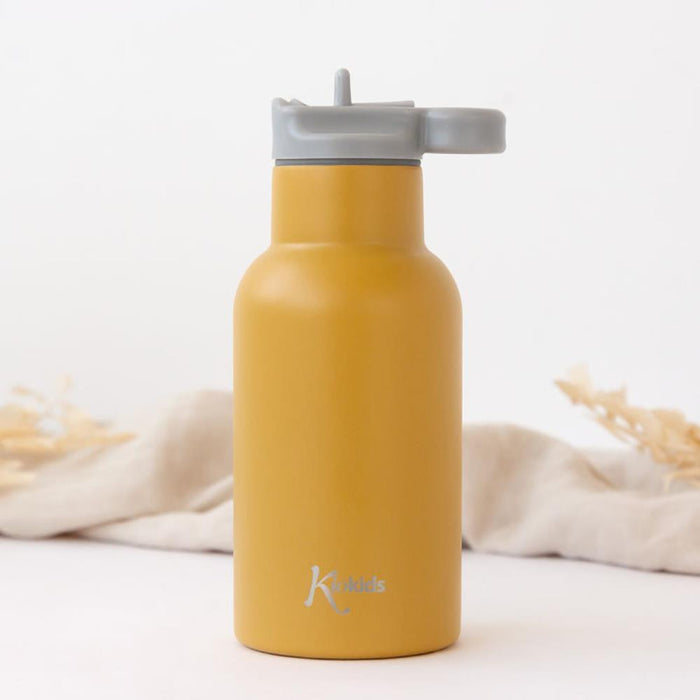 Garrafa Térmica em Inox Kiokids Mostarda 350ml
