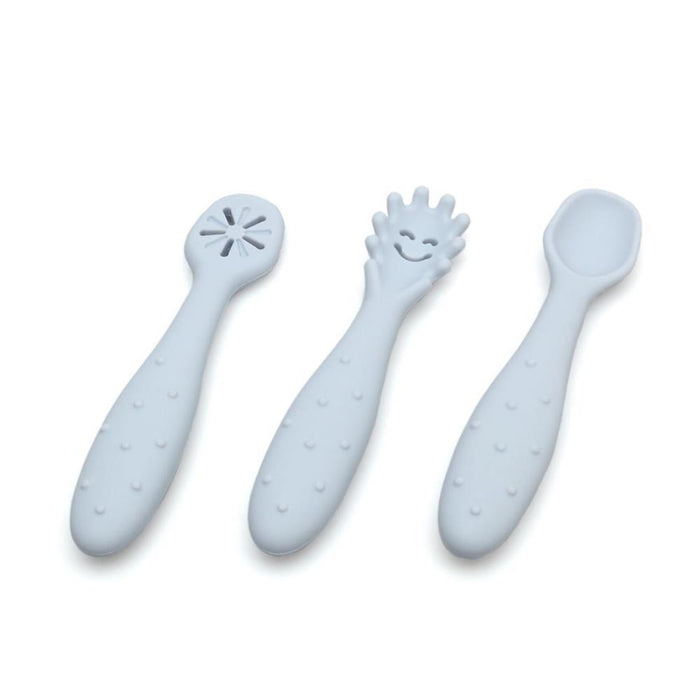 3 Pré-Colheres em Silicone Kiokids Azul