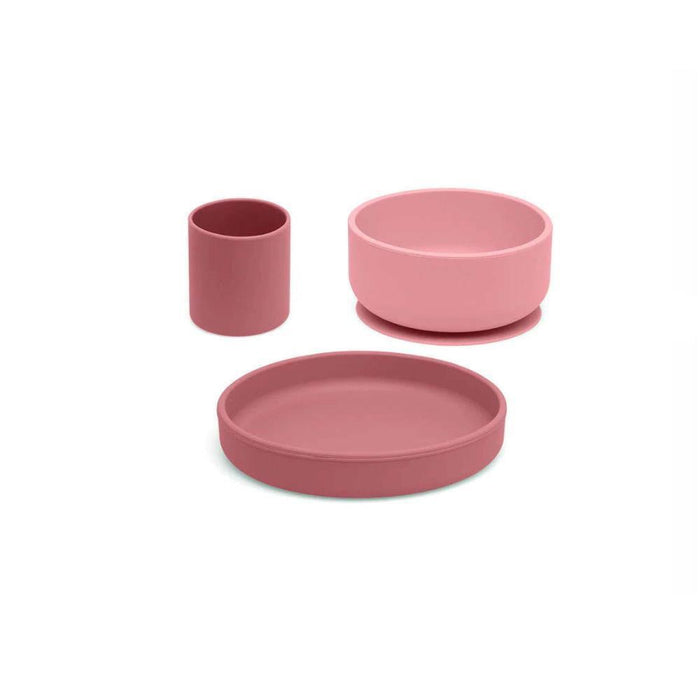 Conjunto de Alimentação Kiokids Silicone 3 Peças Rosa