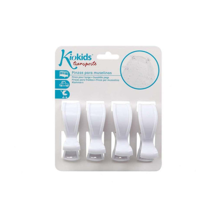 Set of 4 White Muslin Clips
