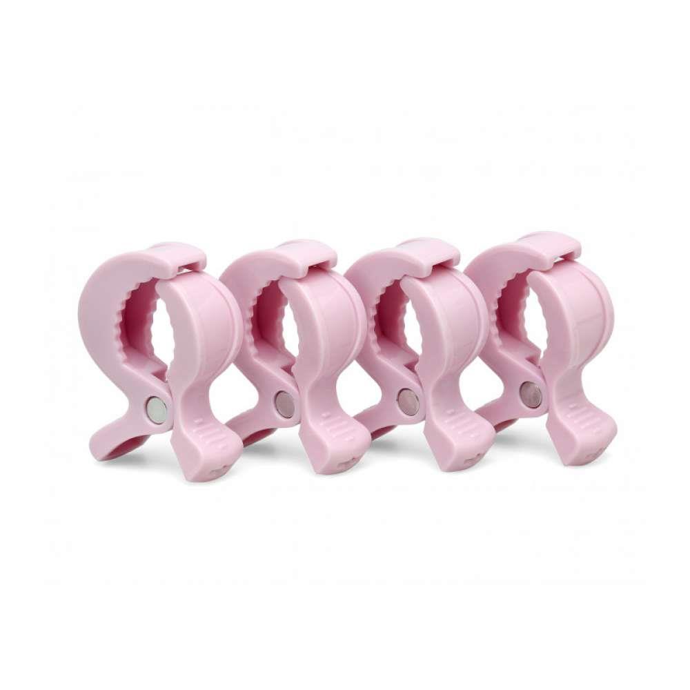 Set of 4 Muslin Clips Kiokids Pink