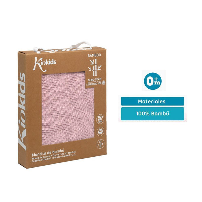 Manta em Bambu KioKids Rosa 80 x 110 cm