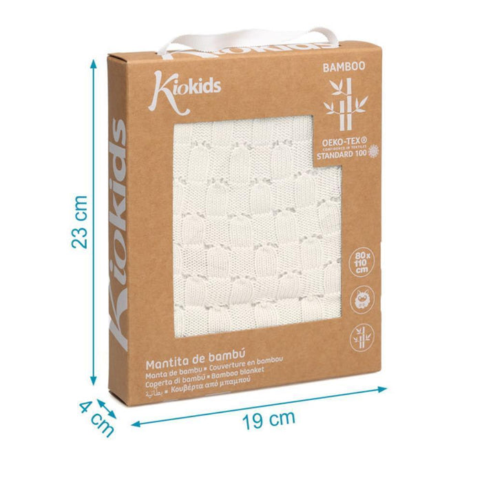 Manta em Bamboo Kiokids Branco Cru 80x110cm