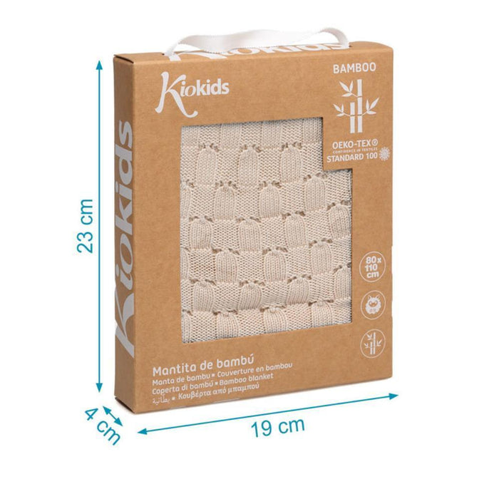 Manta em Bamboo Kiokids Bege 80x110cm