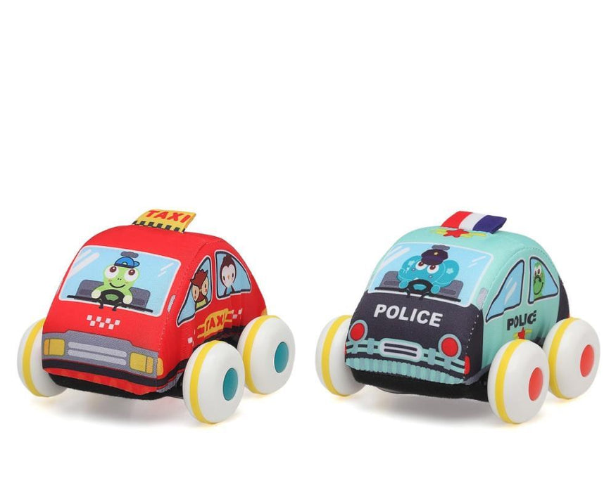 Coche de peluche Taxi/Policía con ruedas