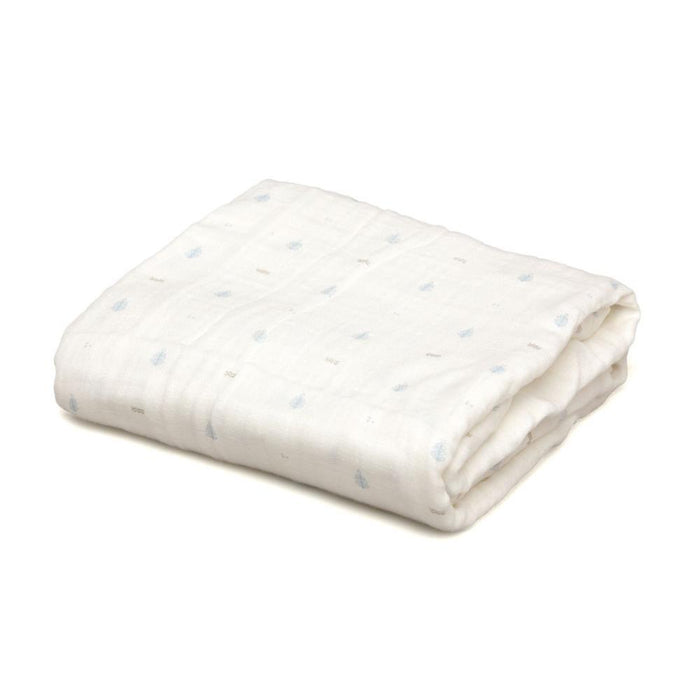 Musselina em Bambu Kiokids Folhas Azul 120x120cm