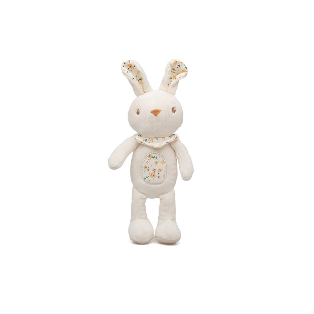 Peluche de conejo blanco con flores de KioKids, 30 cm