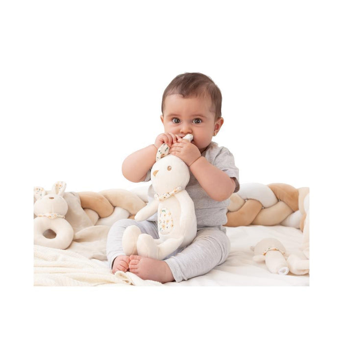 Peluche KioKids Coelho Branco com Flores 30 cm