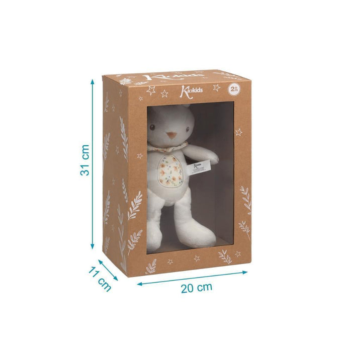 Peluche KioKids Coelho Branco com Flores 30 cm