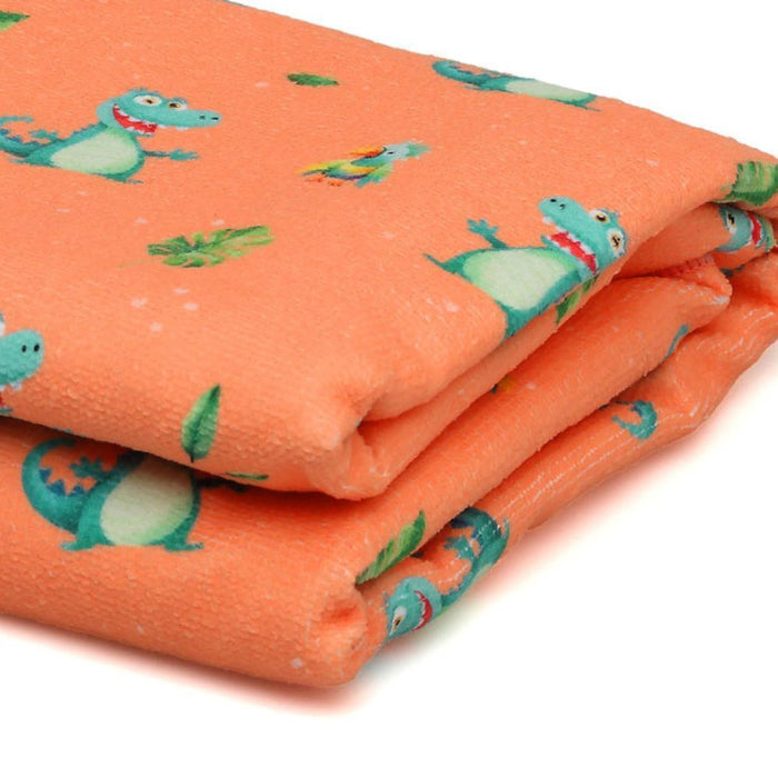 Toalha de Praia em Microfibra Kiokids Crocodilos Laranja 150x75cm