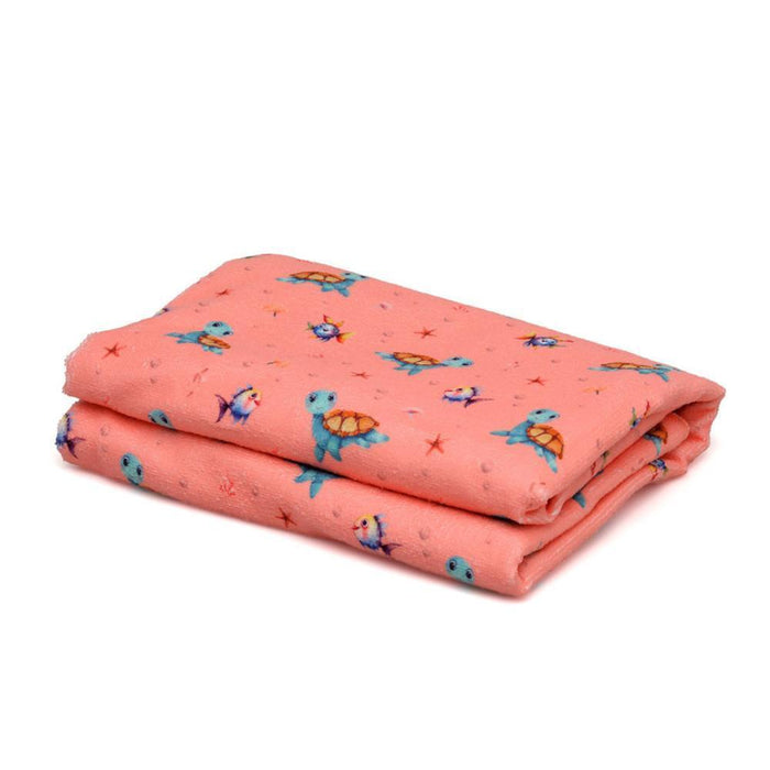 Toalha de Praia em Microfibibra Kiokids Tartatugas Coral 150x75cm