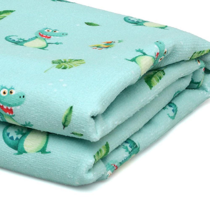 Toalha de Praia em Microfibibra Kiokids Crocodilos Verde 150x75cm
