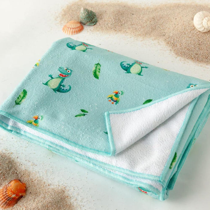 Toalha de Praia em Microfibibra Kiokids Crocodilos Verde 150x75cm