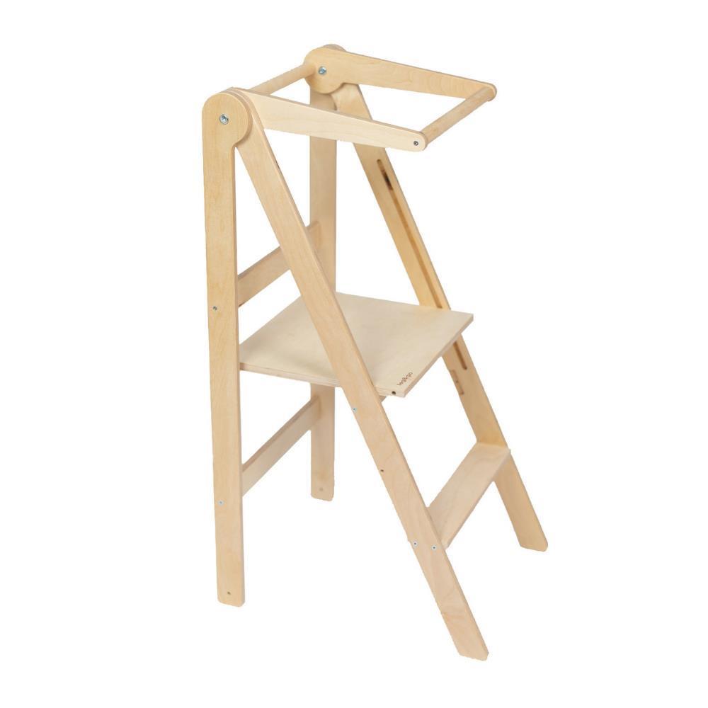Torre de aprendizaje plegable Leg&Go, madera natural.